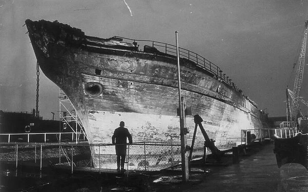 the SS Great Britain finally at rest in the dry dock, 20th July 1970