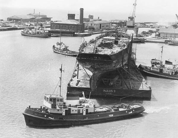 The SS Great Britain heading for the dry dock where she was built, 5th July 1970