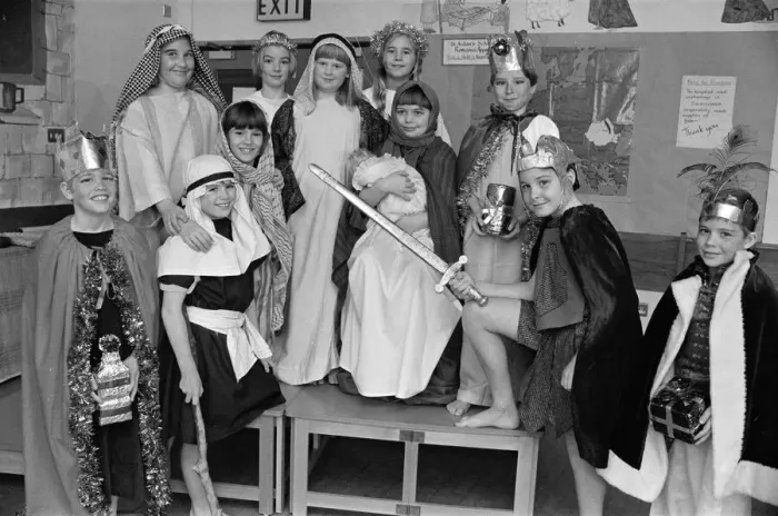 Framed Print : St Aidens CE first school nativity - A Centurion in Bethlehem. 2nd December 1991