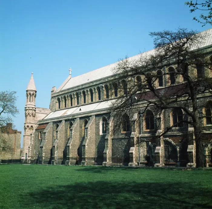 Framed Print : St Albans Cathedral, St Albans, Hertfordshire. 1973 Framed Print : St Albans Cathedral, St Albans, Hertfordshire. 1973