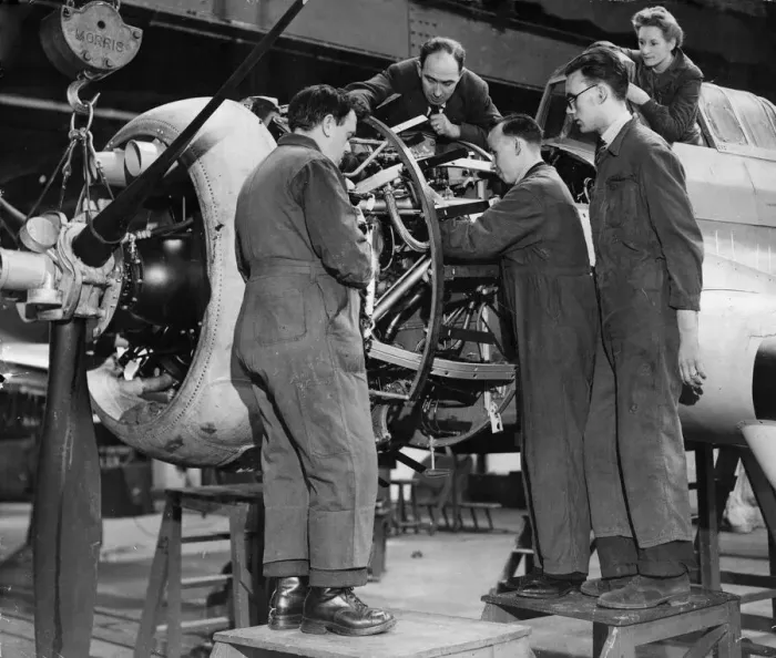 Framed Print : St DunstanOs men are now working in our aircraft factories Framed Print : St DunstanOs men are now working in our aircraft factories