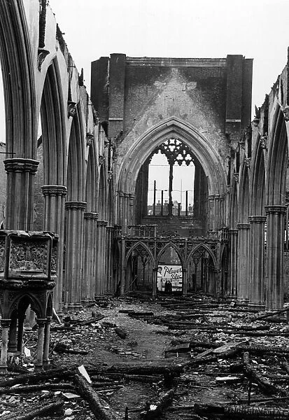 St Georges Cathedral, Southwark, following a Nazi raid on the night of 16th -17th