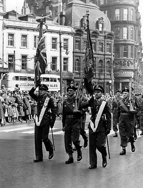 The St Georges Day parade to Newcastle Cathedral on 29th April 1956