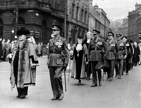 The St Georges Day Parade to Newcastle Cathedral on 29th April 1956