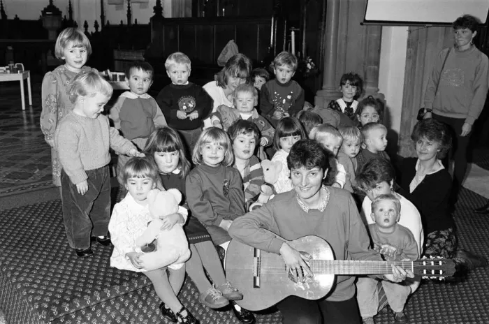 Framed Print : St James Parish Church Meltham Mills childrens service - make a joyful noise