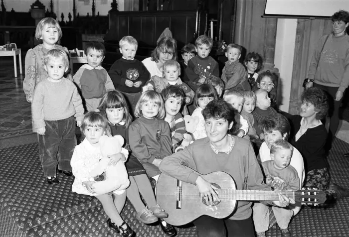 Framed Print : St James Parish Church Meltham Mills childrens service - make a joyful noise