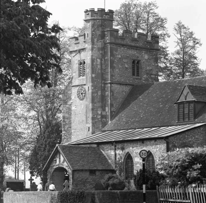 Framed Print : St John the Baptist Church in Little Missenden were house sparrows have decided to nest Framed Print : St John the Baptist Church in Little Missenden were house sparrows have decided to nest