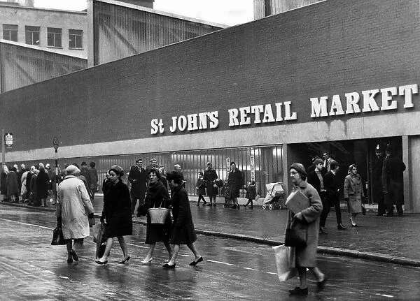 St Johns Retail Market, Liverpool, 13th March 1964