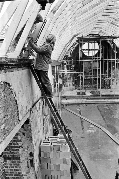 Framed Print : St Josephs RC Church in Stokesley is rebuilt after a fire. 1975 Framed Print : St Josephs RC Church in Stokesley is rebuilt after a fire. 1975