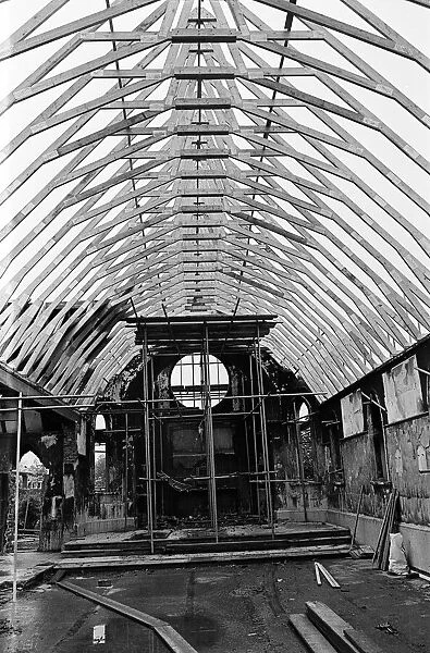 St Josephs RC Church in Stokesley is rebuilt after a fire. 1975