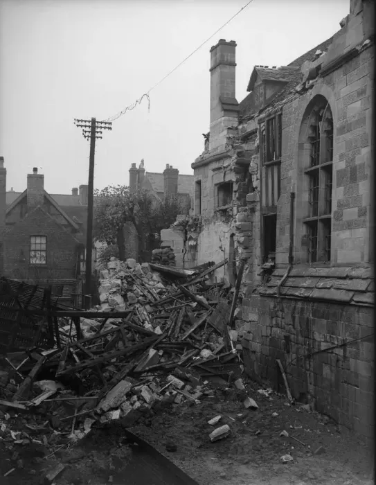 Framed Print : St Marys Hall, Coventry damaged during a raid on the city. 23rd October 1940 Framed Print : St Marys Hall, Coventry damaged during a raid on the city. 23rd October 1940