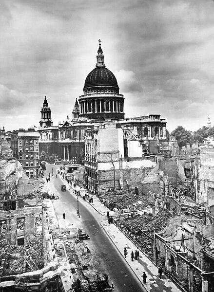 St Pauls Cathedral, in the centre of London. Picture taken looking towards it