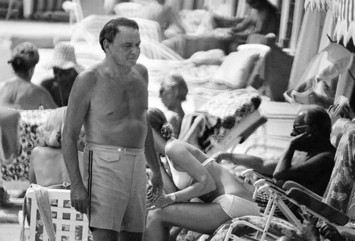 Framed Print : St Tropez France July 1972 Picture shows Frank Sinatra Framed Print : St Tropez France July 1972 Picture shows Frank Sinatra