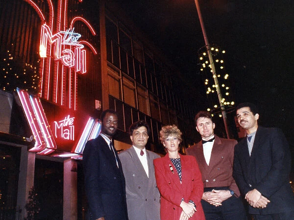 Staff at The Mall nightclub in Stockton, including Jimmy Dean (2nd left)