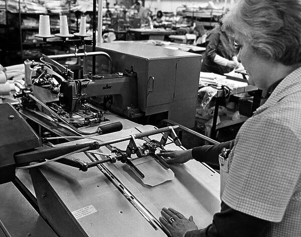 Staff member working at Dewhirst Factory, Dormanstown. 14th February 1978