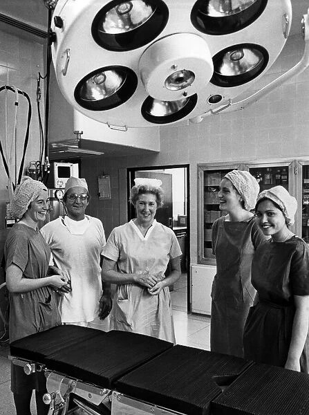 Staff in Operating Theatre at Coventry and Warwickshire Hospital, Coventry, West Midlands