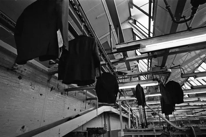 Framed Print : Staff at work at Burton the Tailors, Leeds. 13th December 1967 Framed Print : Staff at work at Burton the Tailors, Leeds. 13th December 1967