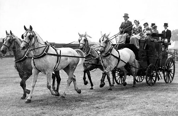This stagecoach was in the parade of the Durham County Show driven by Mr. F. D. Nicholson