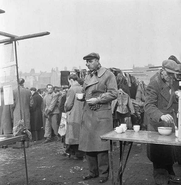 Stall holders and shoppers at the Flea market at Club Row, Bethnal Green