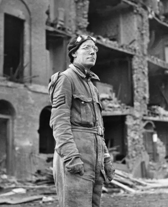 Framed Print : Stan Hall, a rescue service man who has served since the beginning of the war Framed Print : Stan Hall, a rescue service man who has served since the beginning of the war