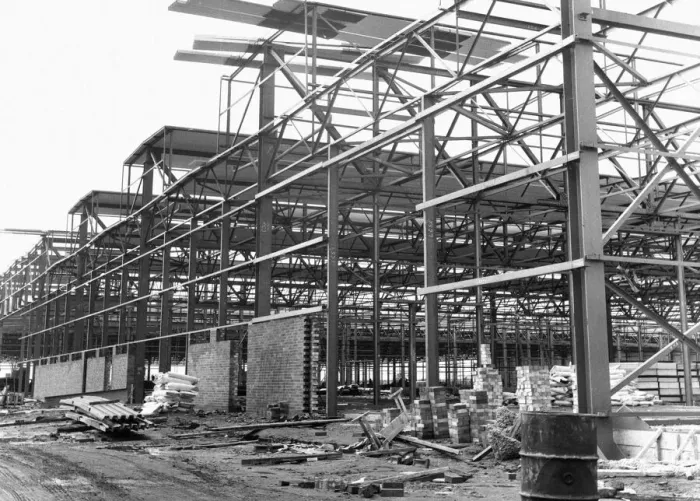 Framed Print : Standard Triumph Paint & Trim Shop, under construction at assembly facility in Speke Framed Print : Standard Triumph Paint & Trim Shop, under construction at assembly facility in Speke