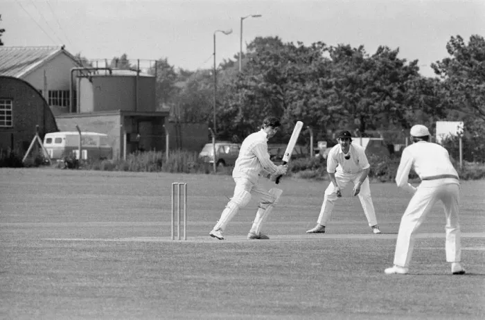 Framed Print : Standard v Alvis, Works League Cricket Match at Standard Cricket Ground. Tanners Lane