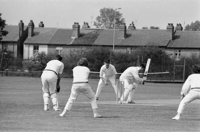 Framed Print : Standard v Alvis, Works League Cricket Match at Standard Cricket Ground. Tanners Lane