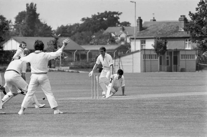 Framed Print : Standard v Alvis, Works League Cricket Match at Standard Cricket Ground. Tanners Lane