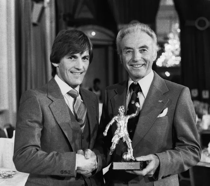 Framed Print : Stanley Matthews presents Kenny Dalglish with The Footballer of the year Award Framed Print : Stanley Matthews presents Kenny Dalglish with The Footballer of the year Award