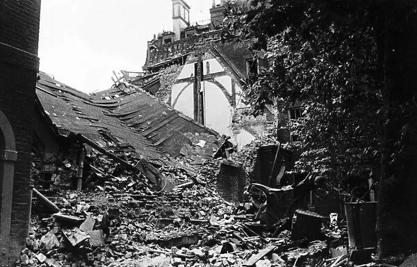 Staple Inn Holborn destroyed in a recent bomb attack in WW2