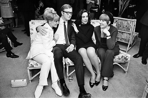 The stars of the film Alfie. Julia Foster and Michael Caine with Cilla Black
