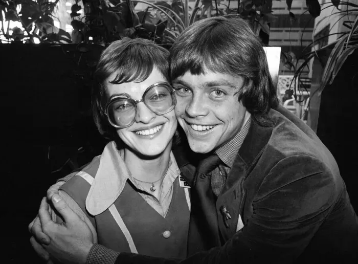 Framed Print : Stars of new film, Star Wars, attend news press conference at the Holiday Inn Hotel in Framed Print : Stars of new film, Star Wars, attend news press conference at the Holiday Inn Hotel in