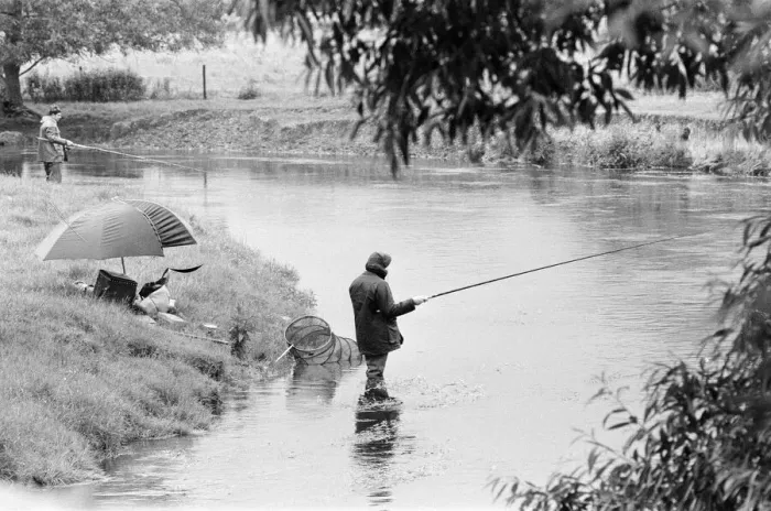 Framed Print : Start of Fishing Season, Reading, June 1980 Framed Print : Start of Fishing Season, Reading, June 1980