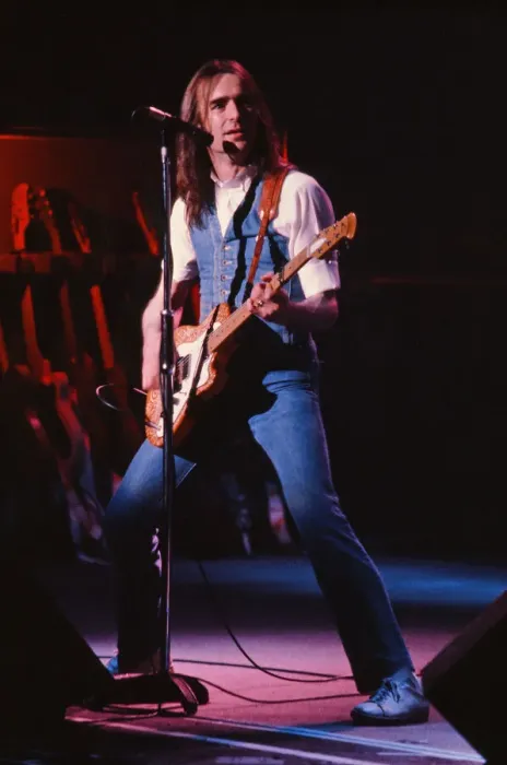 Framed Print : Status Quo, English rock band, onstage in 1981. Picture shows lead singer Framed Print : Status Quo, English rock band, onstage in 1981. Picture shows lead singer