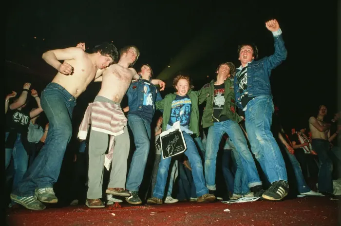 Framed Print : Status Quo, English rock band, onstage in 1981. Picture shows Status Quo