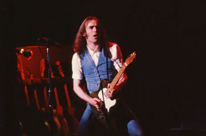 Framed Print : Status Quo, English rock band, onstage in 1981. Picture shows lead singer Framed Print : Status Quo, English rock band, onstage in 1981. Picture shows lead singer