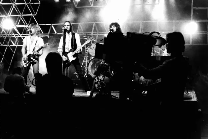 Framed Print : Status Quo performing on Top of the Pops September 1982