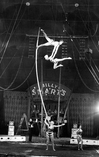 The four Stauberti girls in their balancing act at Billy Smarts Circus