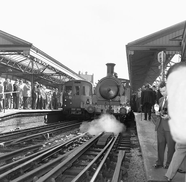 Steam locomotive on the London Underground Metropolitan line 7th May 1954
