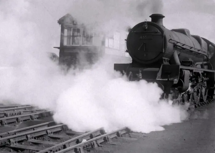 Framed Print : A steam train pulling into Bescot Railway Yard taken circ 1959 Framed Print : A steam train pulling into Bescot Railway Yard taken circ 1959