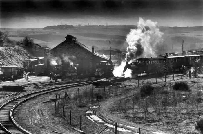 Framed Print : Steam trains leaving the sheds at Tanfield Railway on 3rd April, 1988 Framed Print : Steam trains leaving the sheds at Tanfield Railway on 3rd April, 1988