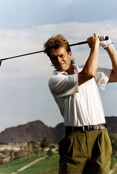 Stefan Edberg Tennis Player having a go at playing golf