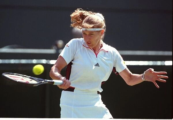 Steffi Graf competing on the 3rd day of The Wimbledon Championships 1998