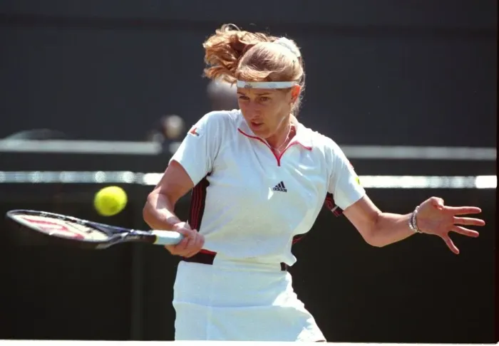 Framed Print : Steffi Graf competing on the 3rd day of The Wimbledon Championships 1998 Framed Print : Steffi Graf competing on the 3rd day of The Wimbledon Championships 1998