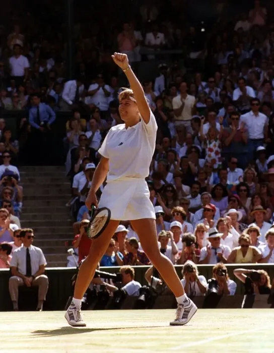 Framed Print : Steffi Graf Tennis wins the 1991 Ladies Singles final at Wimbledon Framed Print : Steffi Graf Tennis wins the 1991 Ladies Singles final at Wimbledon