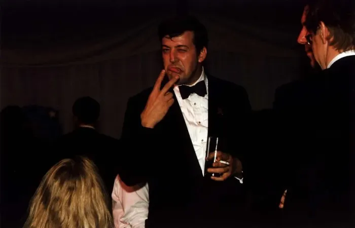 Framed Print : Stephen Fry Actor at the 101 dalmatians film premiere party Framed Print : Stephen Fry Actor at the 101 dalmatians film premiere party