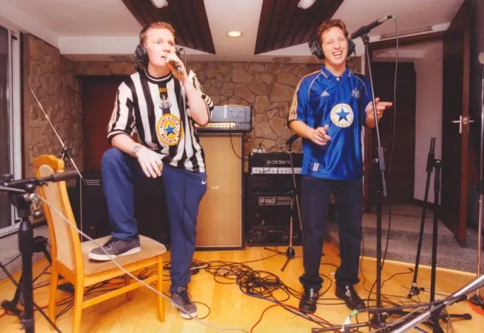 Framed Print : Stephen Halliday, left, and Paul Martin of North East band Cryin Framed Print : Stephen Halliday, left, and Paul Martin of North East band Cryin