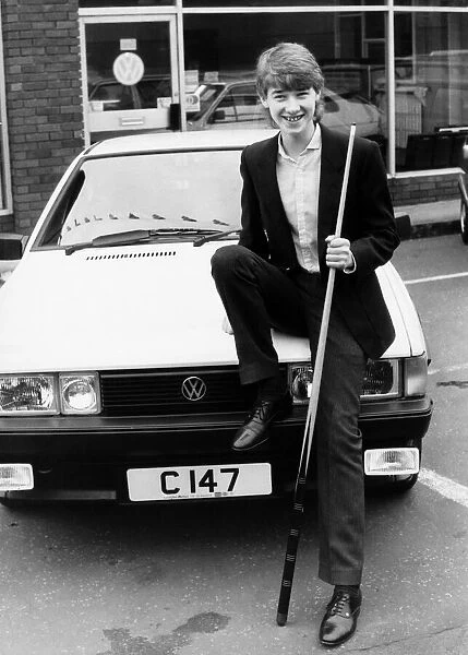 Stephen Hendry poses with his Volkswagen Scirocco GT, the 120mph car was bought in a