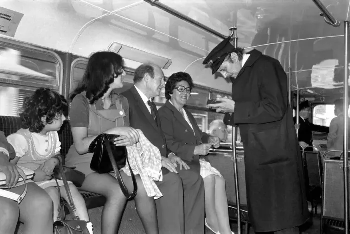 Framed Print : Stephen Lewis (Actor) seen here in the role of bus inspector Blakey from iOn the busesI