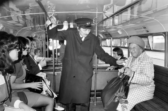 Framed Print : Stephen Lewis (Actor) seen here in the role of bus inspector Blakey from iOn the busesI Framed Print : Stephen Lewis (Actor) seen here in the role of bus inspector Blakey from iOn the busesI